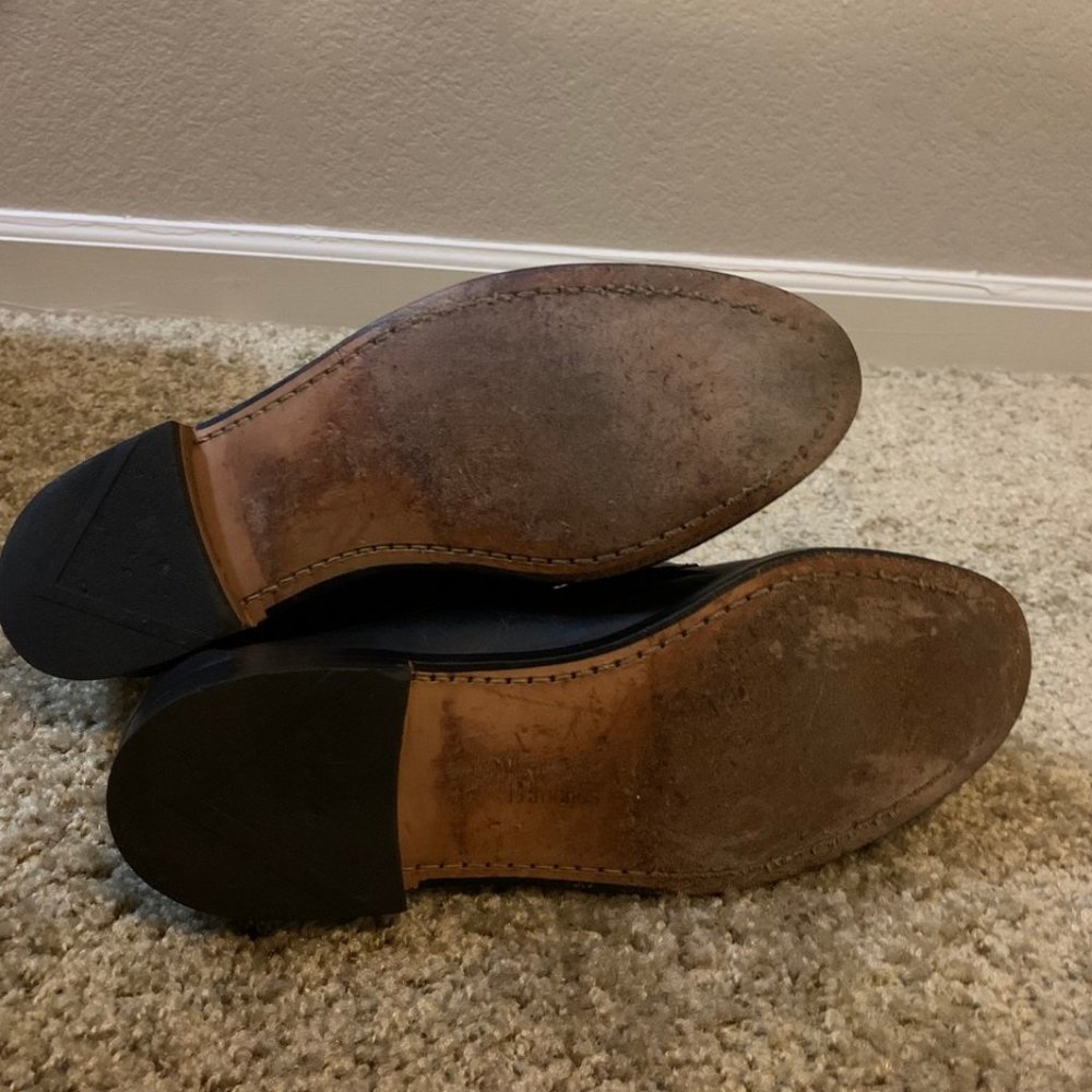 Allen Edmonds Maxfield Tassel Penny Loafers Handsewn Calfskin Black Size 10 - Picture 2 of 6